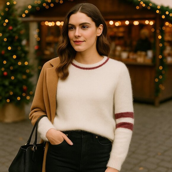 Copper Key Fuzzy Knit Sweater – Cozy Y2K Retro Revival (Women’s XL) - Picture 2 of 13